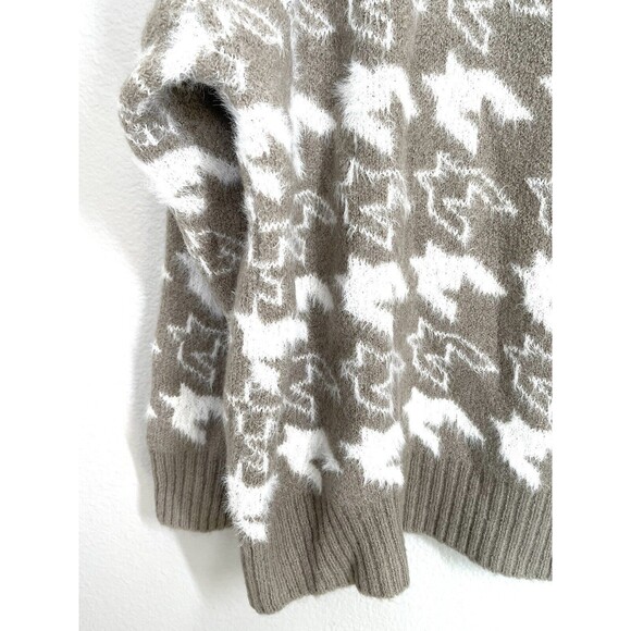 NWT Dreamers By Debut Boutique Taupe Houndstooth Sweater Super Soft Women's Sz L - Picture 4 of 11